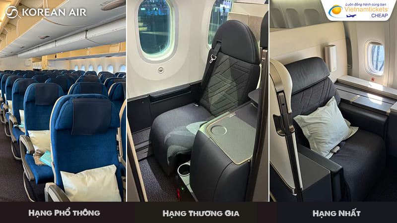 các hạng ghế chuyến bay Korean Air từ Mỹ về Việt Nam