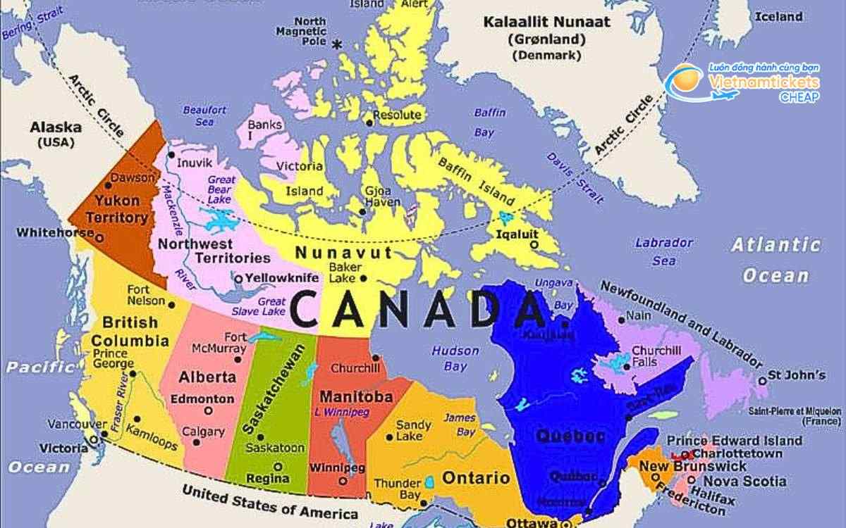 C&aacute;ch x&aacute;c định c&aacute;c tỉnh bang tại Canada