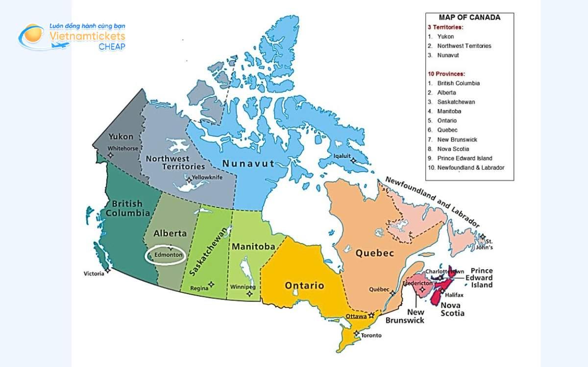 Danh s&aacute;ch 10 tỉnh bang của Canada