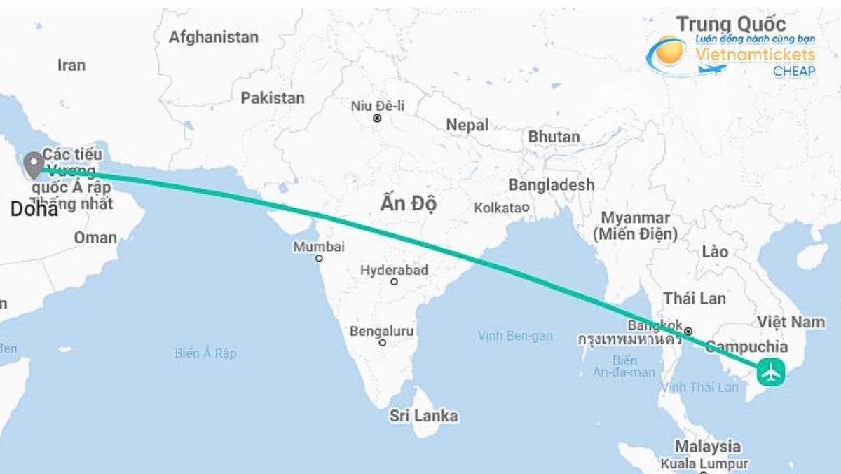 Bay từ Qatar về Việt Nam mất bao lâu?