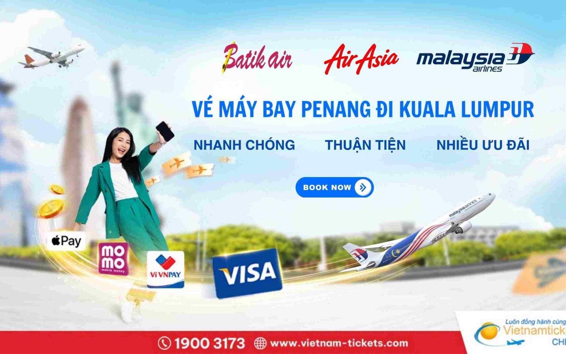 Hướng dẫn đặt vé máy bay nội địa Malaysia 
