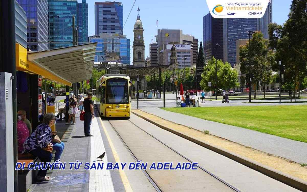 Di chuyển từ sân bay đến trung tâm Adelaide