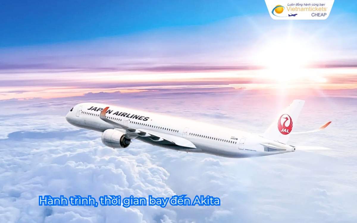 Hành trình, thời gian bay đến Akita