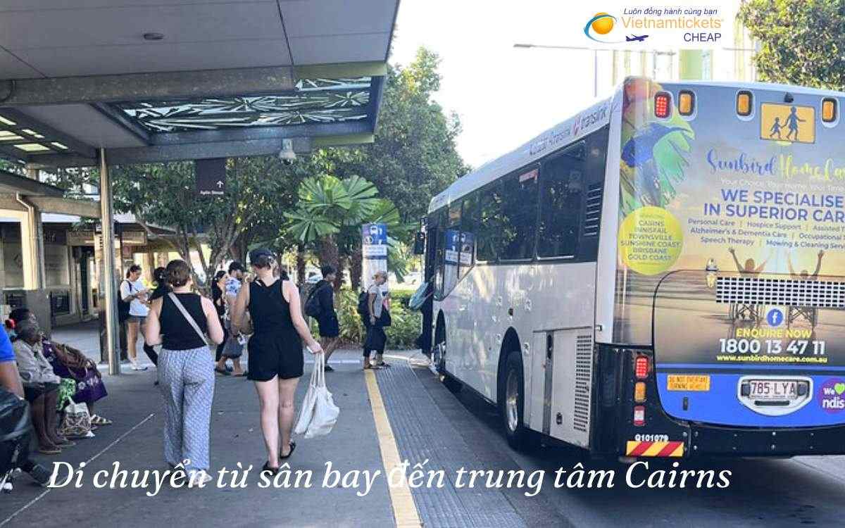 Di chuyển từ sân bay đến trung tâm Cairns
