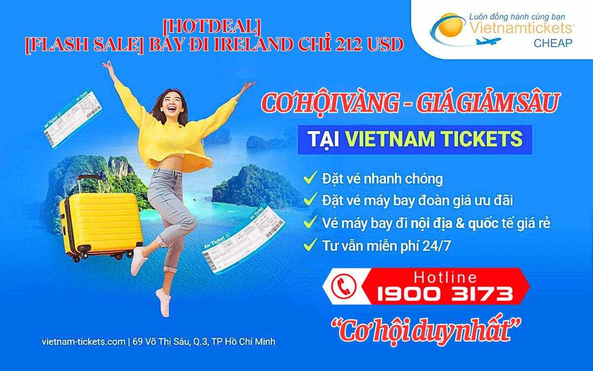 [FLASH SALE] Bay đi Ireland chỉ 212 USD