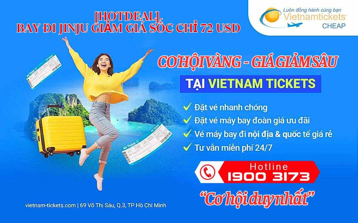Bay đi Jinju giảm giá sốc chỉ 72 USD