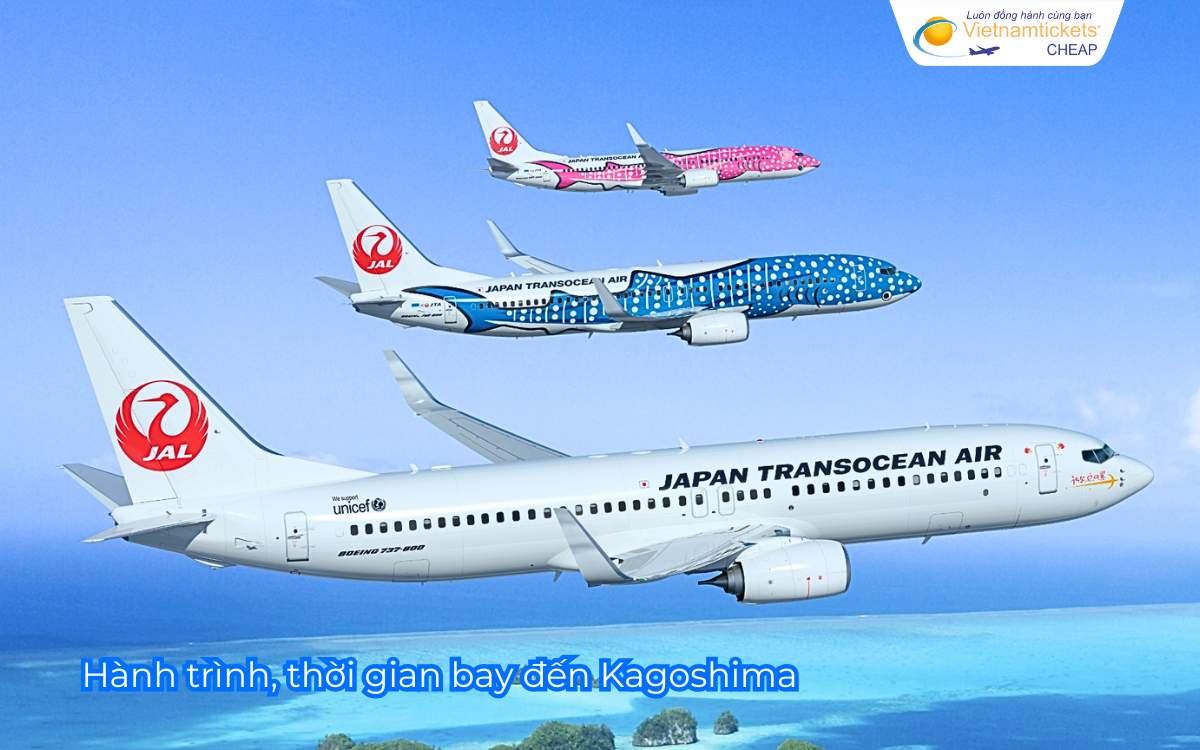 Hành trình, thời gian bay đến Kagoshima