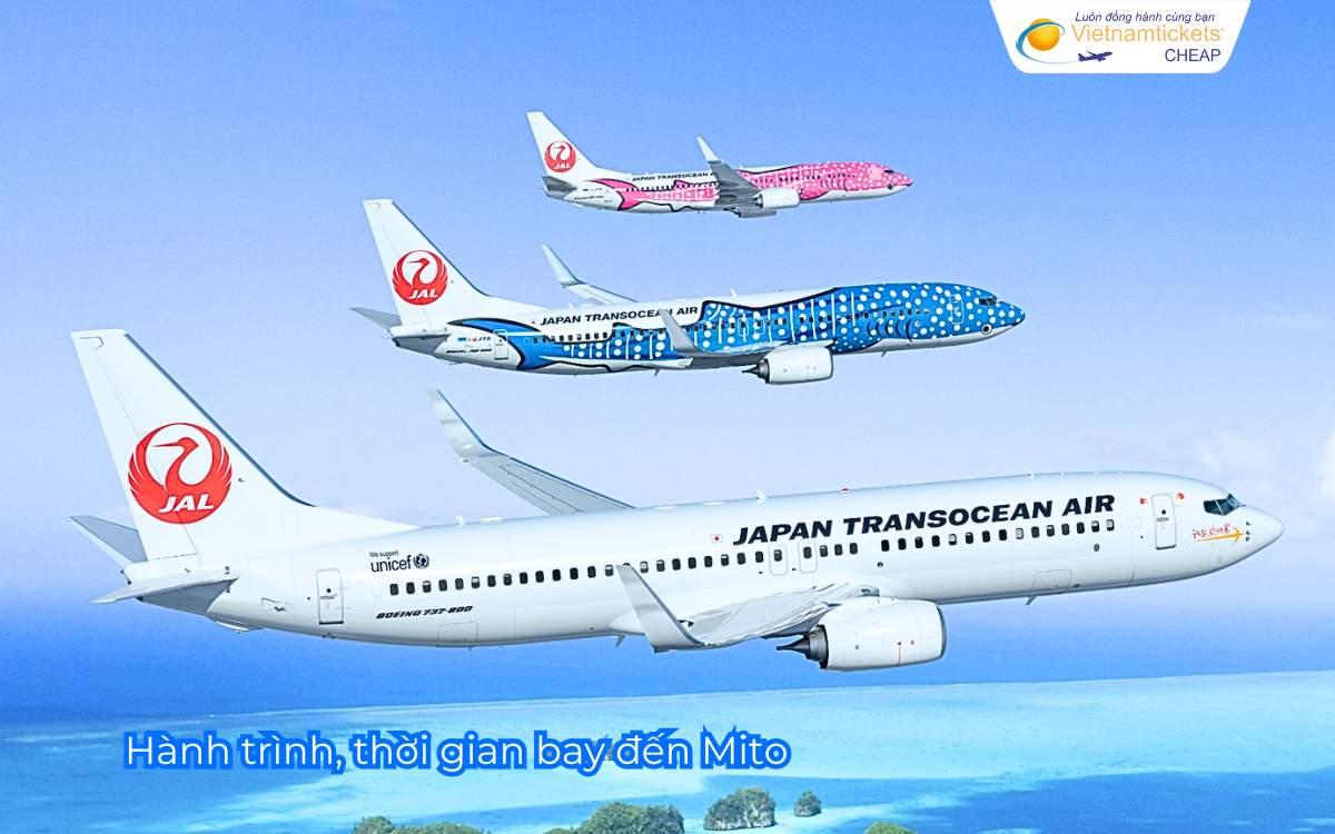 Hành trình, thời gian bay đến Mito