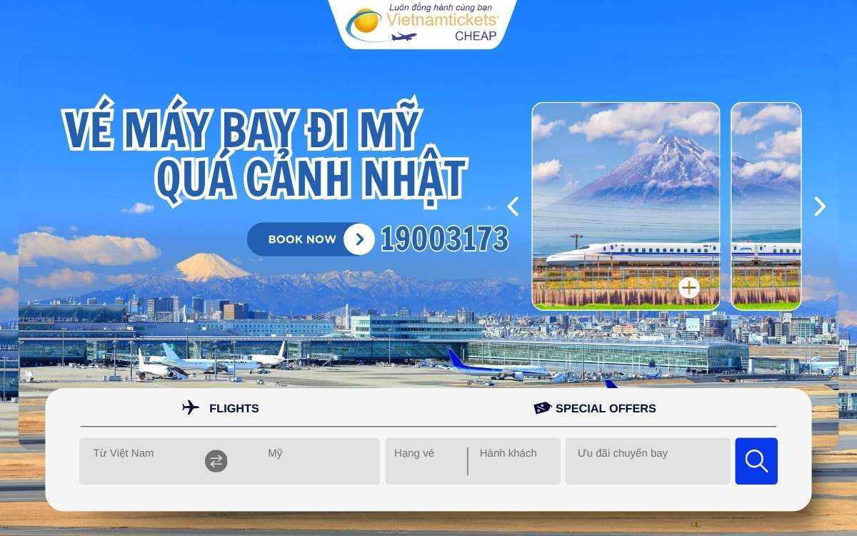 Vé máy bay đi Đi Mỹ quá cảnh Nhật