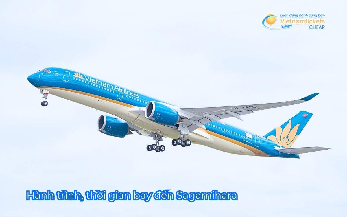 H&agrave;nh tr&igrave;nh, thời gian bay đến Sagamihara