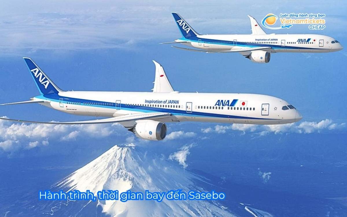 Hành trình, thời gian bay đến Sasebo