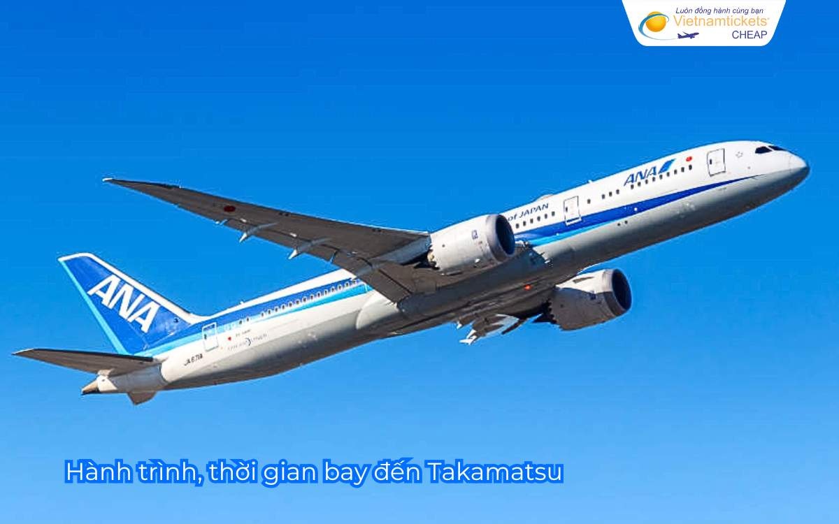 Hành trình, thời gian bay đến Takamatsu