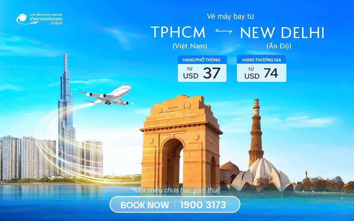 Vé Máy Bay TPHCM Đi New Delhi