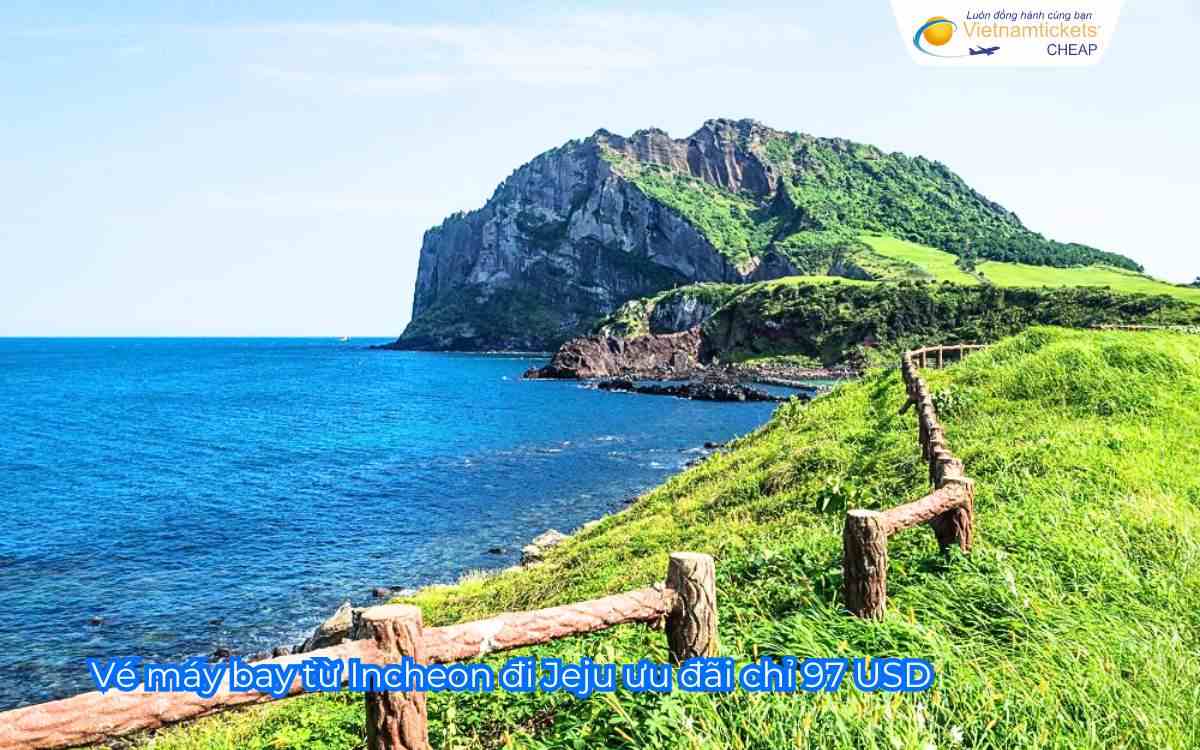 Vé máy bay từ Incheon đi Jeju ưu đãi chỉ 97 USD