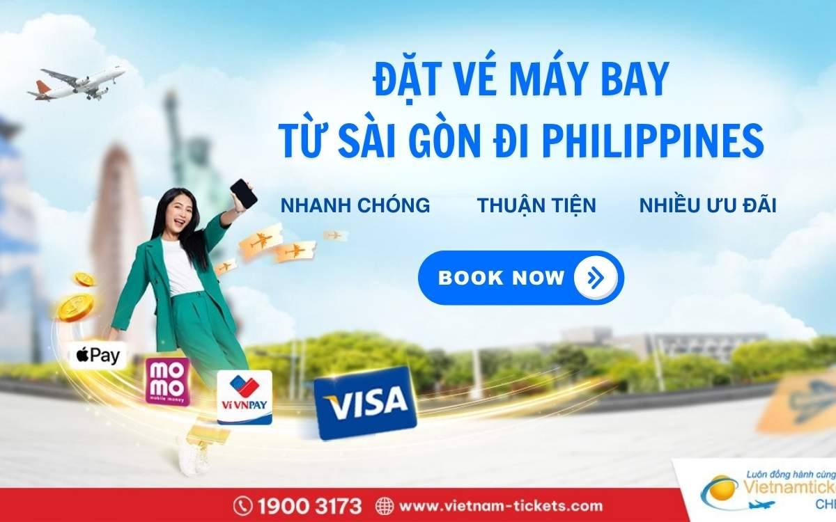 Địa chỉ đặt v&eacute; m&aacute;y bay S&agrave;i G&ograve;n Philippines uy t&iacute;n