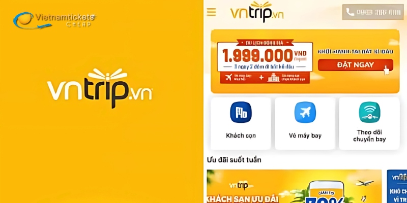 App đặt vé quốc tế Vntrip