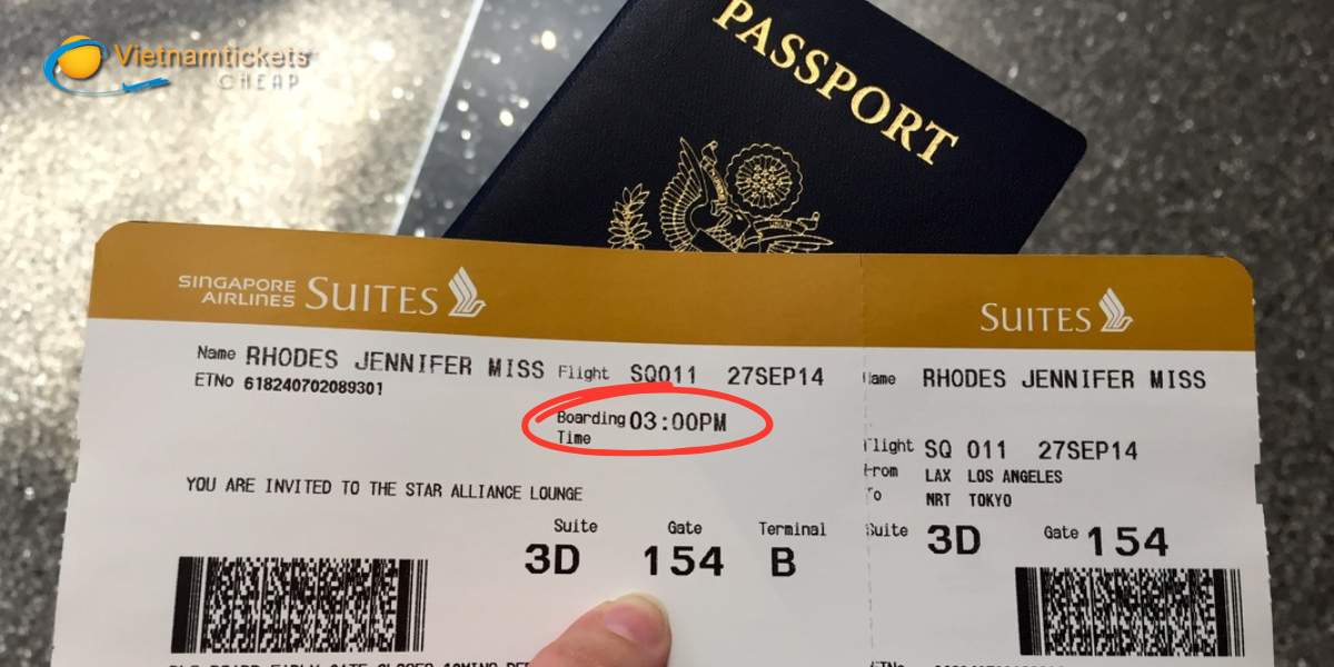 Boarding Time trên vé máy bay quốc tế