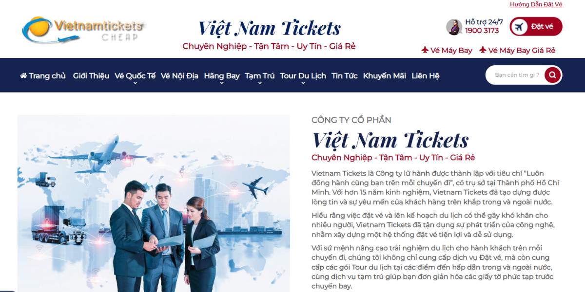Phòng vé máy bay quốc tế Vietnam Tickets