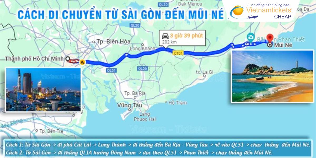 Cách di chuyển từ Sài Gòn đến Mũi Né