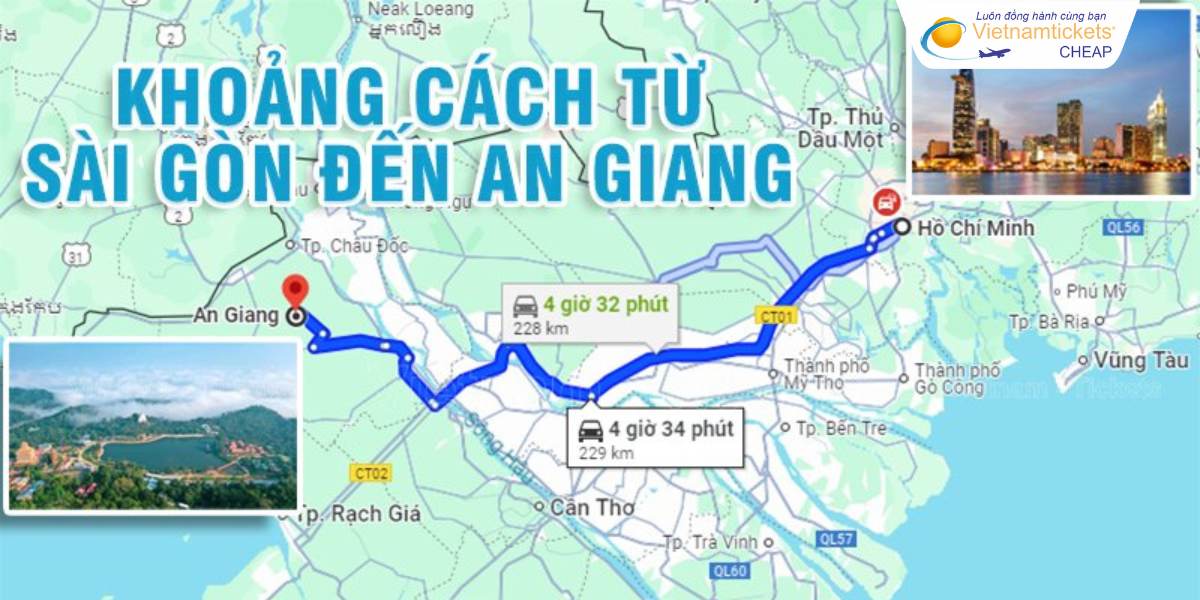 Khoảng cách từ TPHCM đi An Giang bao nhiêu km