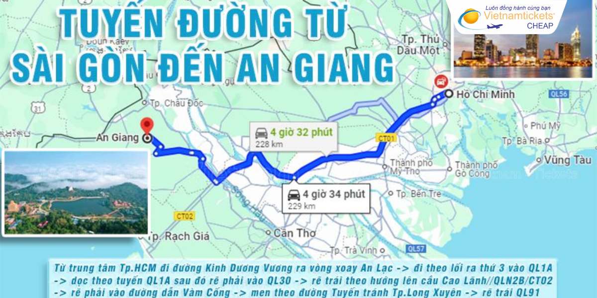 Tuyến đường từ Sài Gòn đi An Giang