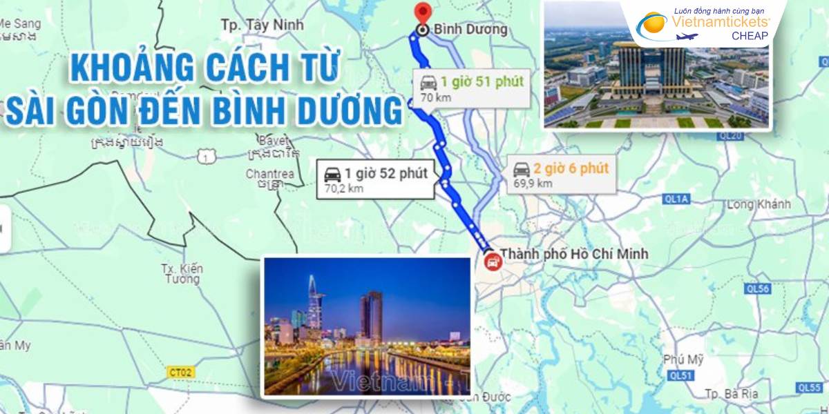 Khoảng cách từ TPHCM đi Bình Dương bao nhiêu km