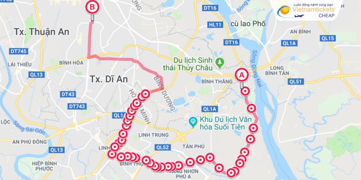 Lộ trình tuyến xe buýt 61-1