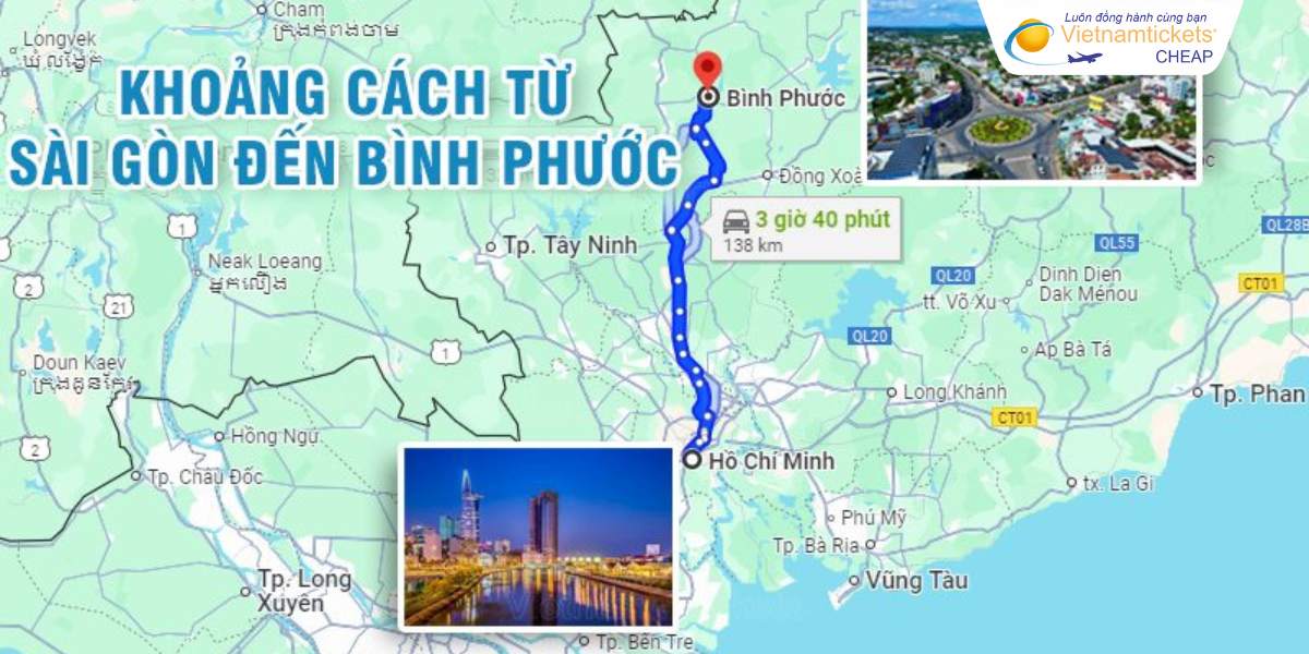 Khoảng cách từ TPHCM đi Bình Phước bao nhiêu km