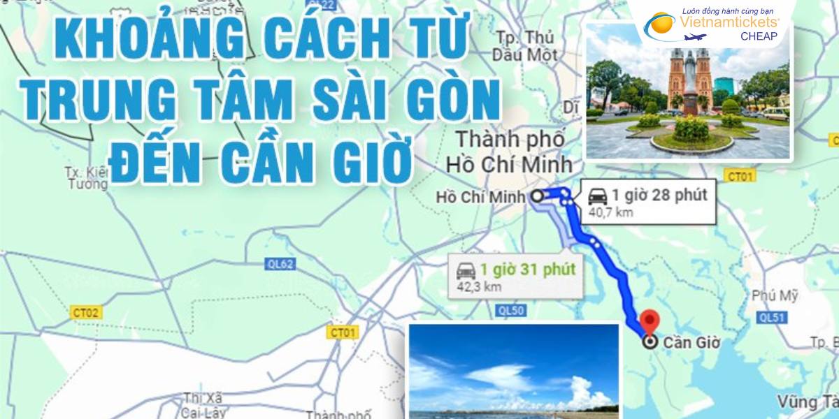 Khoảng cách từ TPHCM đi Cần Giờ bao nhiêu km?
