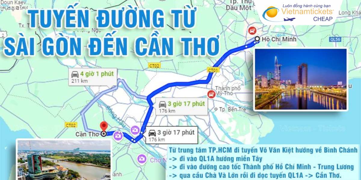 Tuyến đường từ Sài Gòn đến Cần Thơ