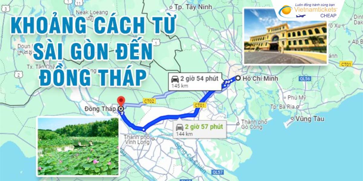 Khoảng cách từ TPHCM đi Đồng Tháp bao nhiêu km