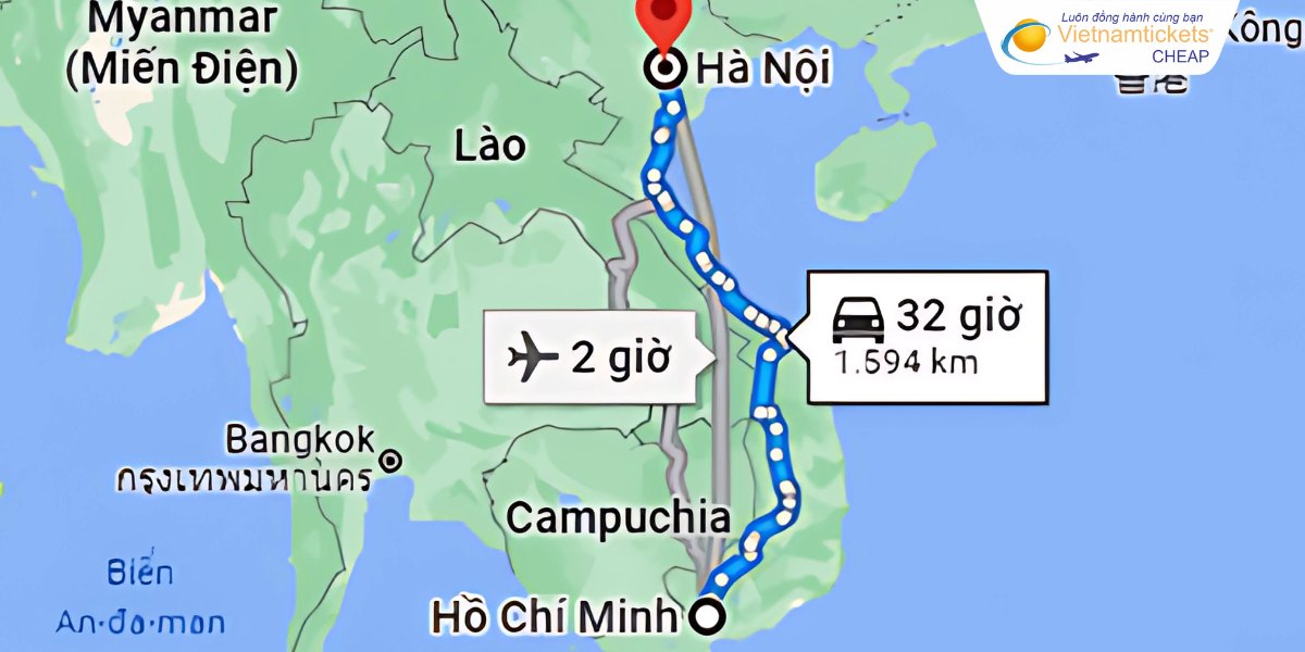 Thời gian bay từ Sài Gòn ra Hà Nội
