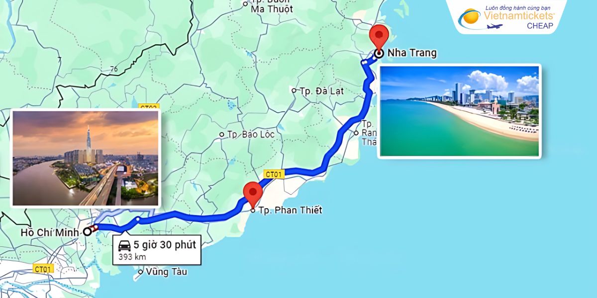 Khoảng cách từ TPHCM đi Nha Trang bao nhiêu km