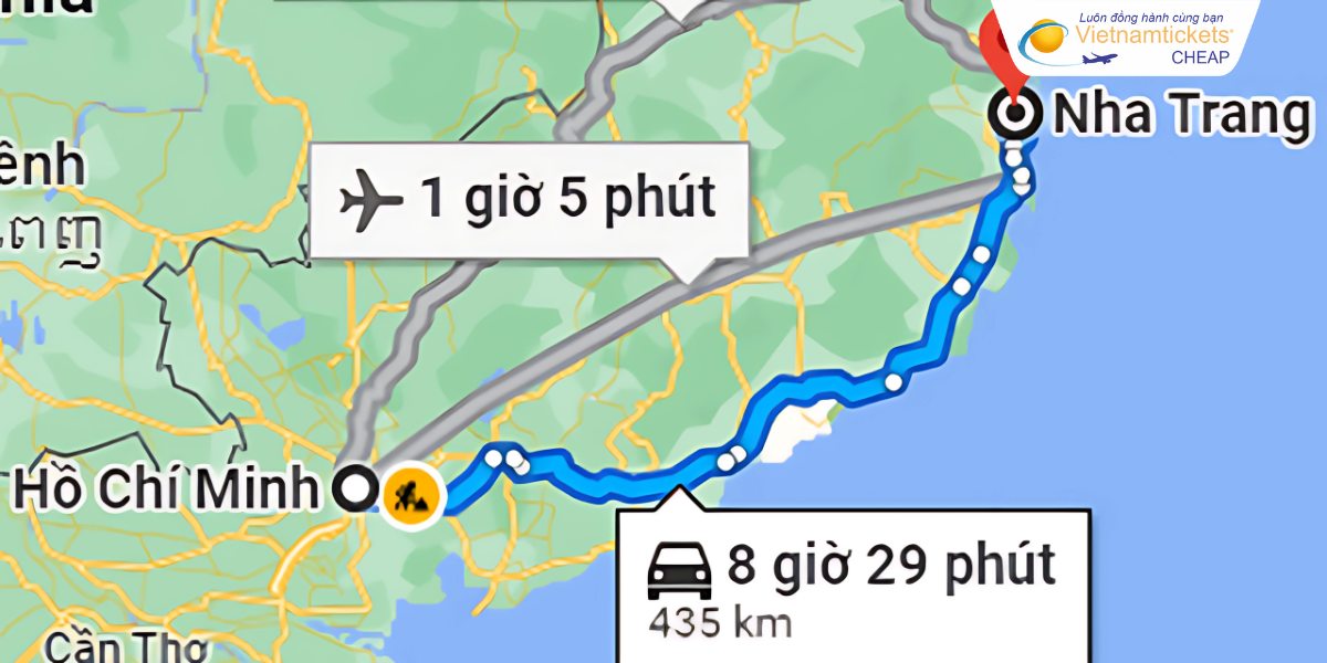 Thời gian bay từ Sài Gòn đến Nha Trang
