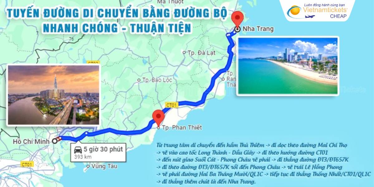 Tuyến đường từ Sài Gòn đến Nha Trang