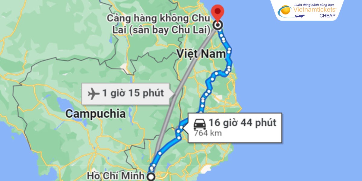 Di chuyển vô Quảng Nam bằng đường hàng không