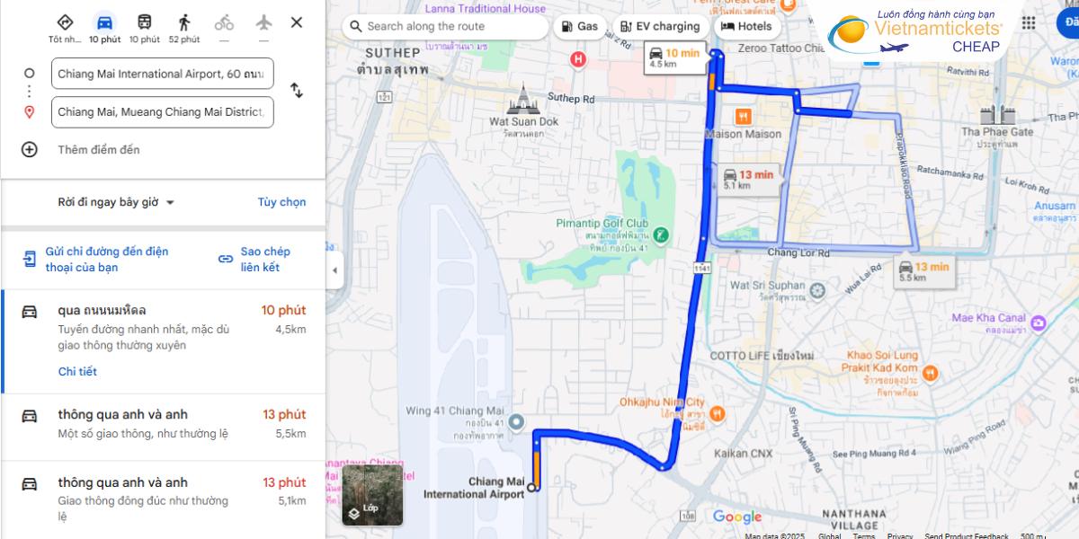 Di chuyển vô trung tâm Chiang Mai