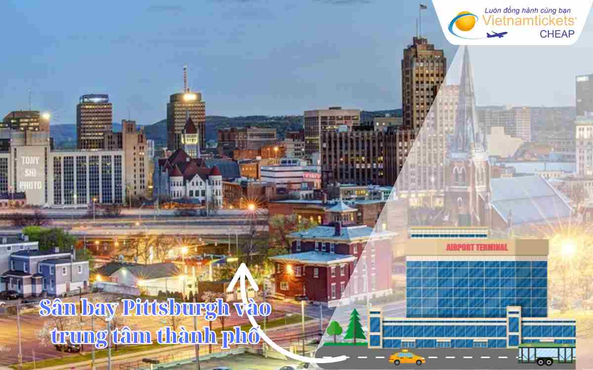 Sân bay quốc tế Pittsburgh vào trung tâm thành phố