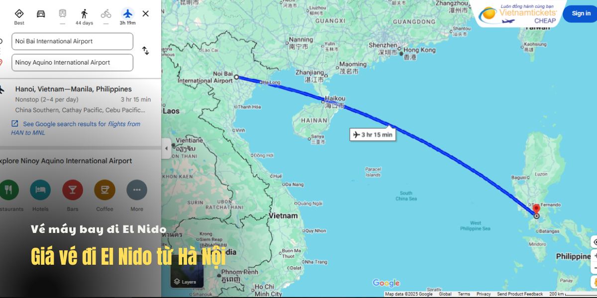 Giá vé máy bay đi El Nido từ Hà Nội