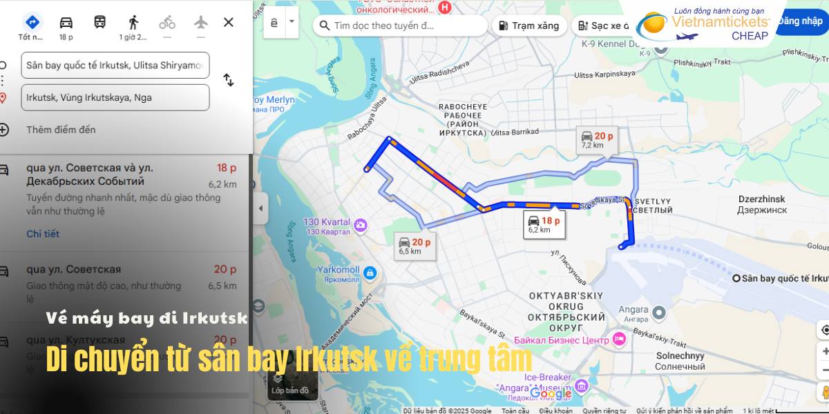 Di chuyển từ sân bay Irkutsk về trung tâm