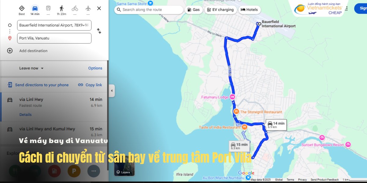 Cách di chuyển từ sân bay về trung tâm Port Vila